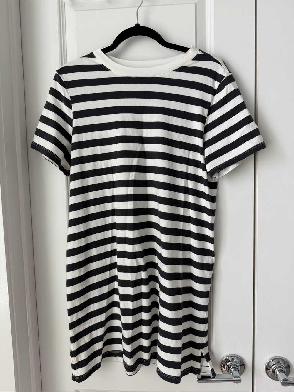 Old Navy Women’s 100% Cotton Short Sleeve Striped T Shirt Dress Size Medium